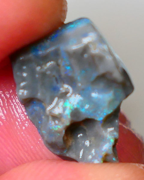 Bright & Colourful  L/Ridge Dark base Seam opal to cut xxx cts  Light Green & Blue hues Auction48