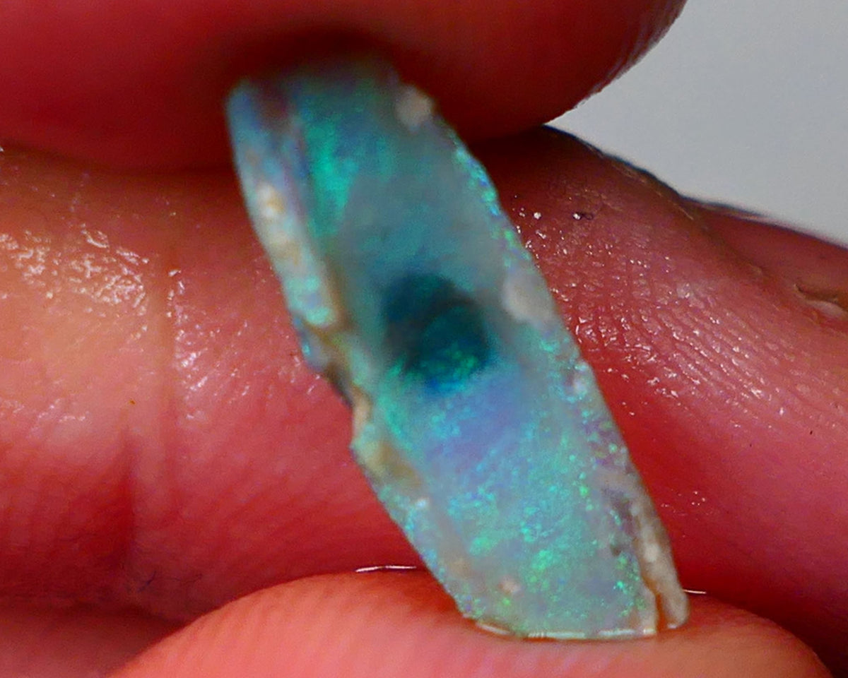 Gorgeous L/Ridge Dark Crystal opal rub/rough 1.40cts Suitable for inlay or backing Stunning Greens & blues 17x6x2mm Auction44