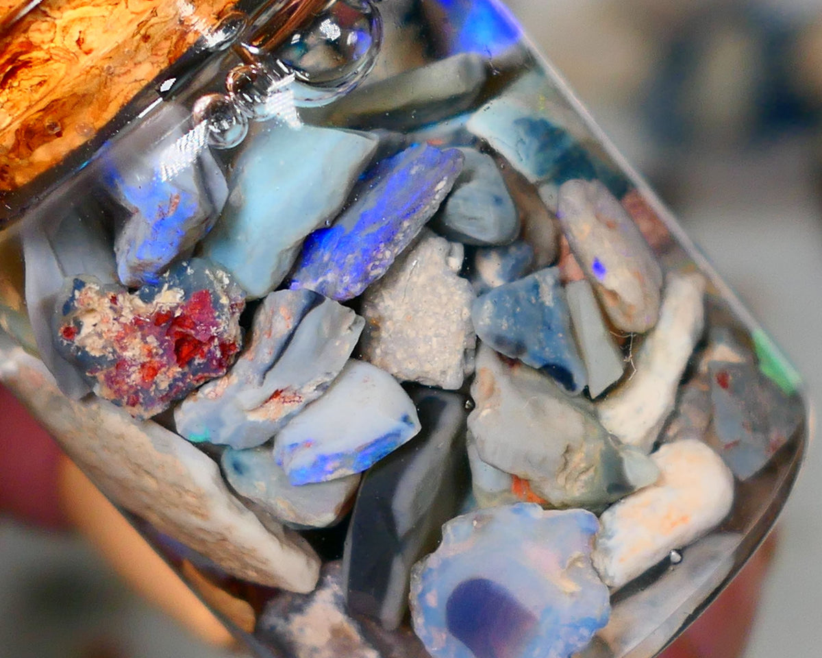 Lightning Ridge Rough Opal 150cts Potch & Colours to go at and explore 12mm to chip size Auction69(Jar7)