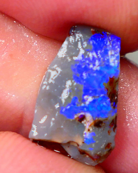 Lightning Ridge Rough Seam Opal 4.00cts Bright & Vibrant Blue fires to cut 15x9c4mm Auction86