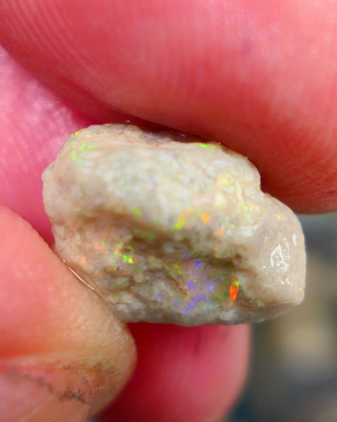 Lightning Ridge Crystal Knobby Rough Opal formation 5.75cts Small sized But Packing Bright Vibrant Multicolours sold as Gamble 14x11x9mm Auction99