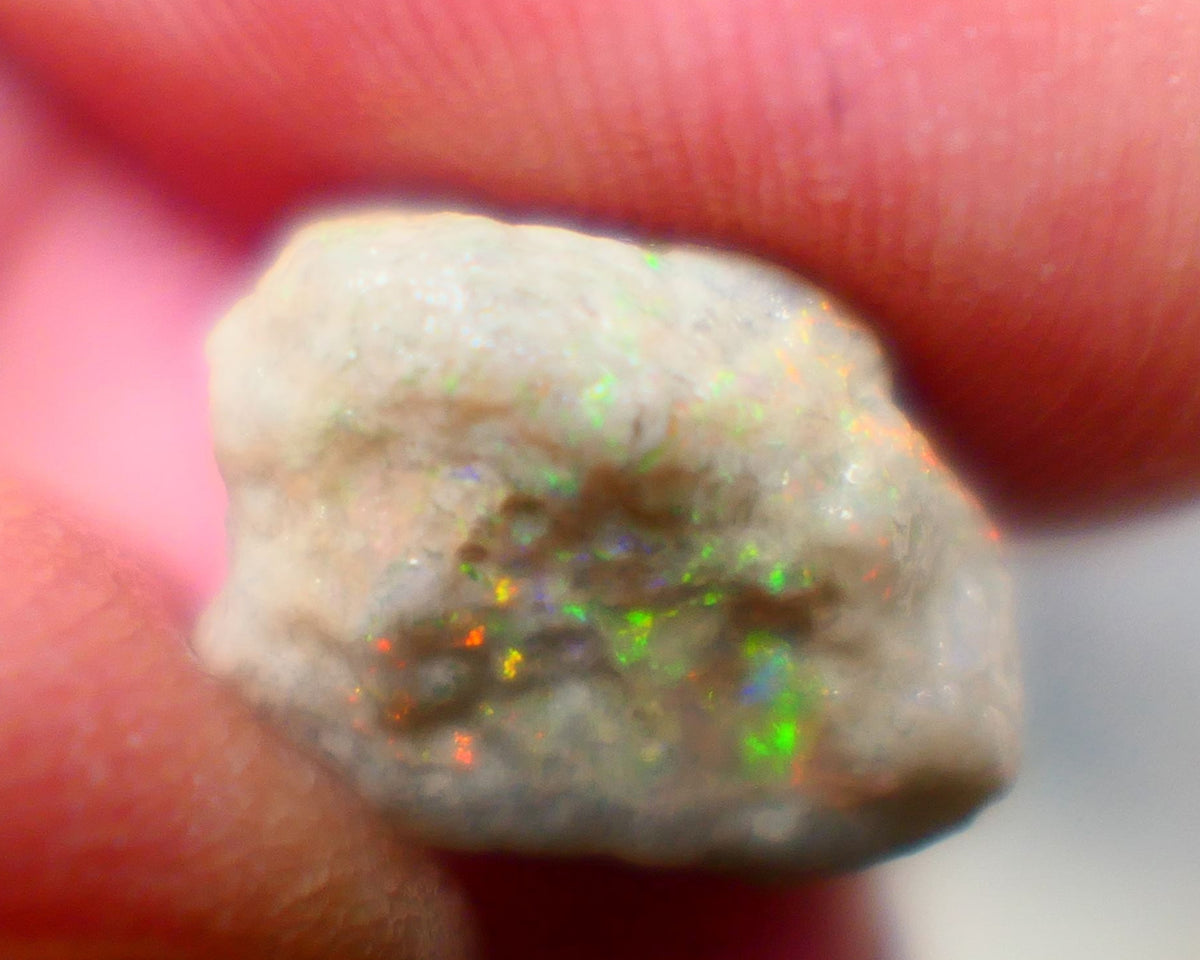 Lightning Ridge Crystal Knobby Rough Opal formation 5.75cts Small sized But Packing Bright Vibrant Multicolours sold as Gamble 14x11x9mm Auction99