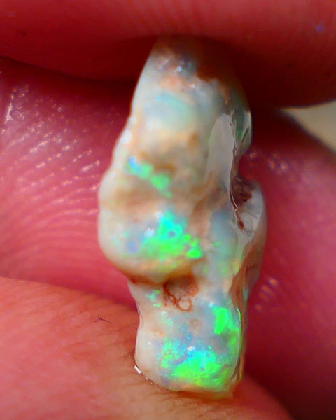 Lightning Ridge Rough Untouched Crystal knobby 3.75cts Showing Bright Multi colours through the skin 16x10x4mm Sold as Gamble 16x10x4mm Auction130