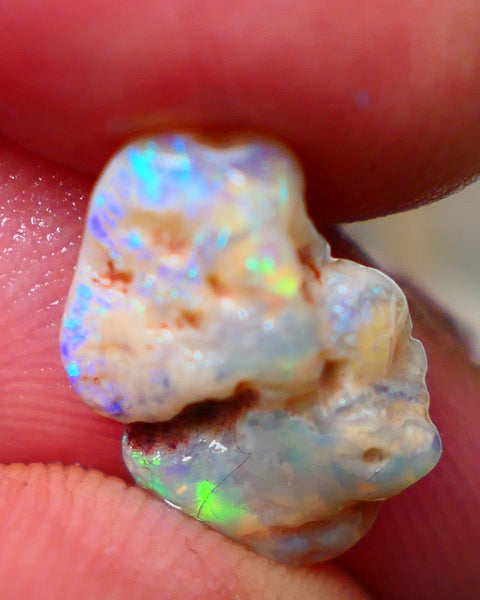 Lightning Ridge Rough Untouched Crystal knobby 3.75cts Showing Bright Multi colours through the skin 16x10x4mm Sold as Gamble 16x10x4mm Auction130