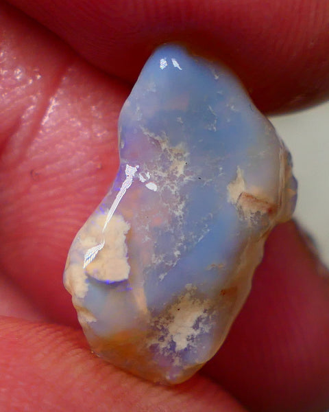 Lightning Ridge Rough Knobby opal 6.15cts Dark Base Showing Bright Blues in the bar 18x11x6mm to Gamble Auction126