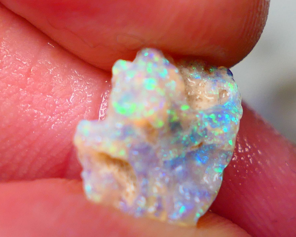 Lightning Ridge Small Untouched Crystal knobby opal rough 2.75cts Showing nice Blue/green/yellow colours 12x11x4mm Auction151