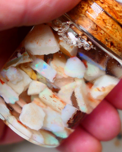 Coober Pedy Rough Opal 100cts Crystal/Light Potch & Colours to explore 12mm to chip size Auction140 (jar6) (jar not included)