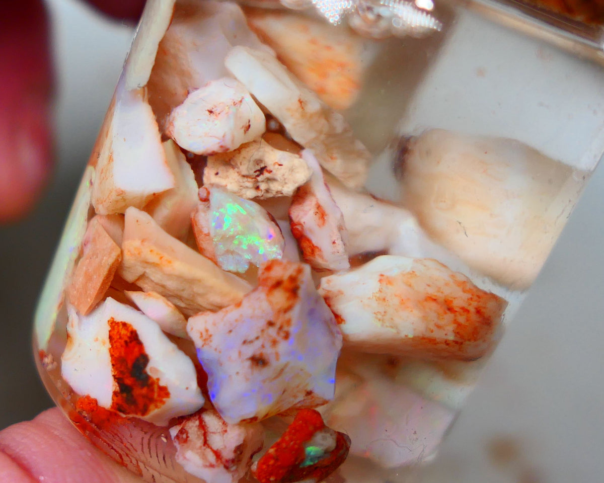 Coober Pedy Rough Opal 100cts Crystal/Light Potch & Colours to explore 12mm to chip size Auction139 Jar7 (jar not included)