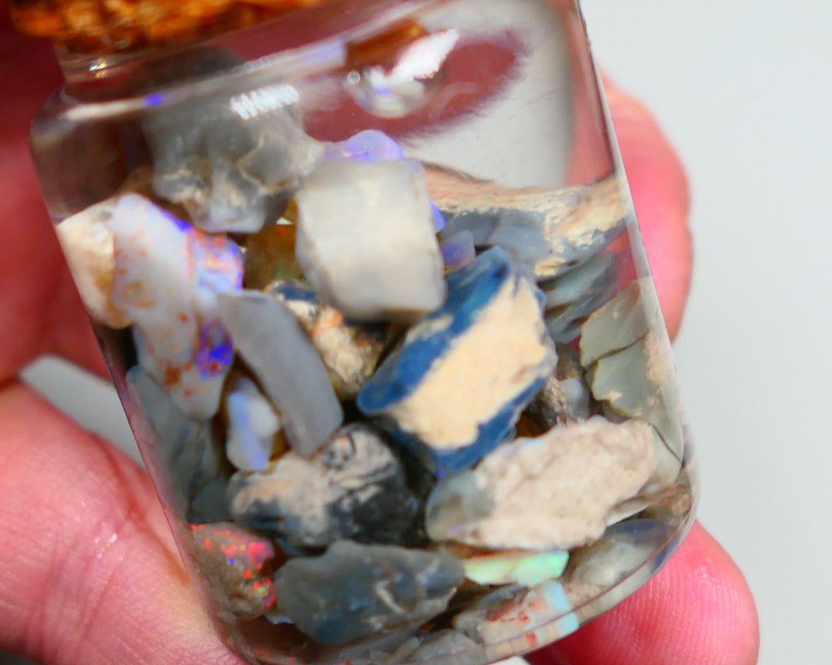 Lightning Ridge Rough Opal 120cts Potch & Colours to go at and explore 15mm to chip size Auction160JAR1