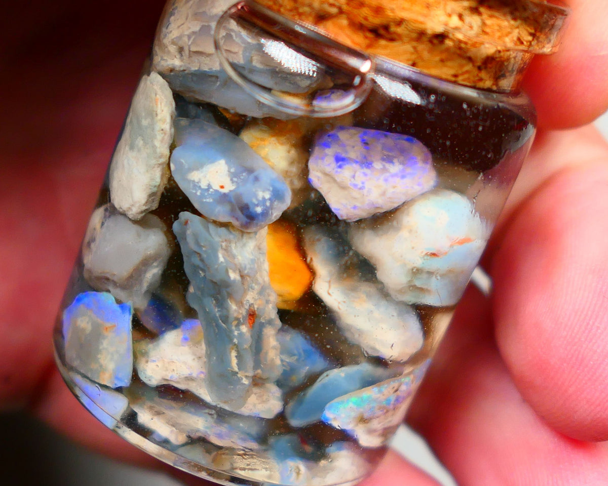 Lightning Ridge Rough Opal 120cts Potch & Colours to go at and explore 15mm to chip size Auction158 JAR3