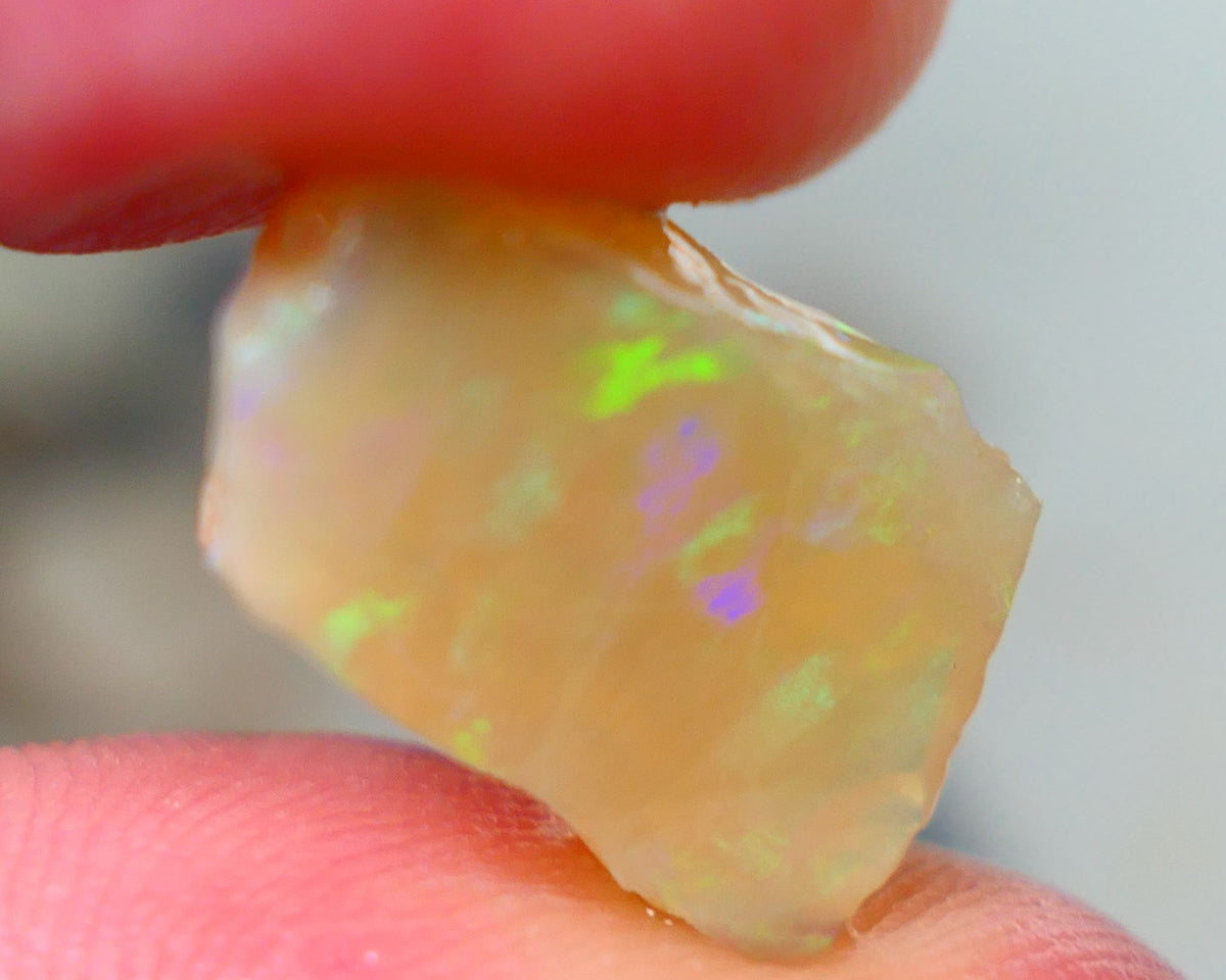 Mintabie Dark Crystal seam opal rub/rough 6.75cts Gorgeous Multifires showing through out with more bar to expose 18x10x5mm Auction192