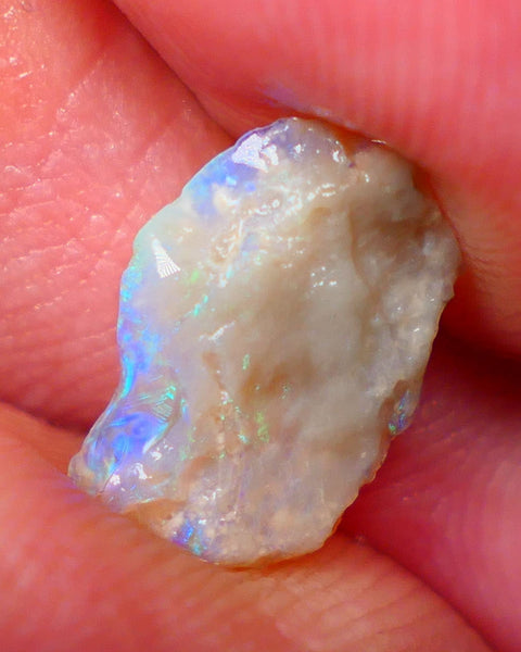 Lightning Ridge Crystal Seam opal rough 1.65cts Gorgeous pastel tones greens & blues to cut suit inlay 13x9x2mm GMB-003