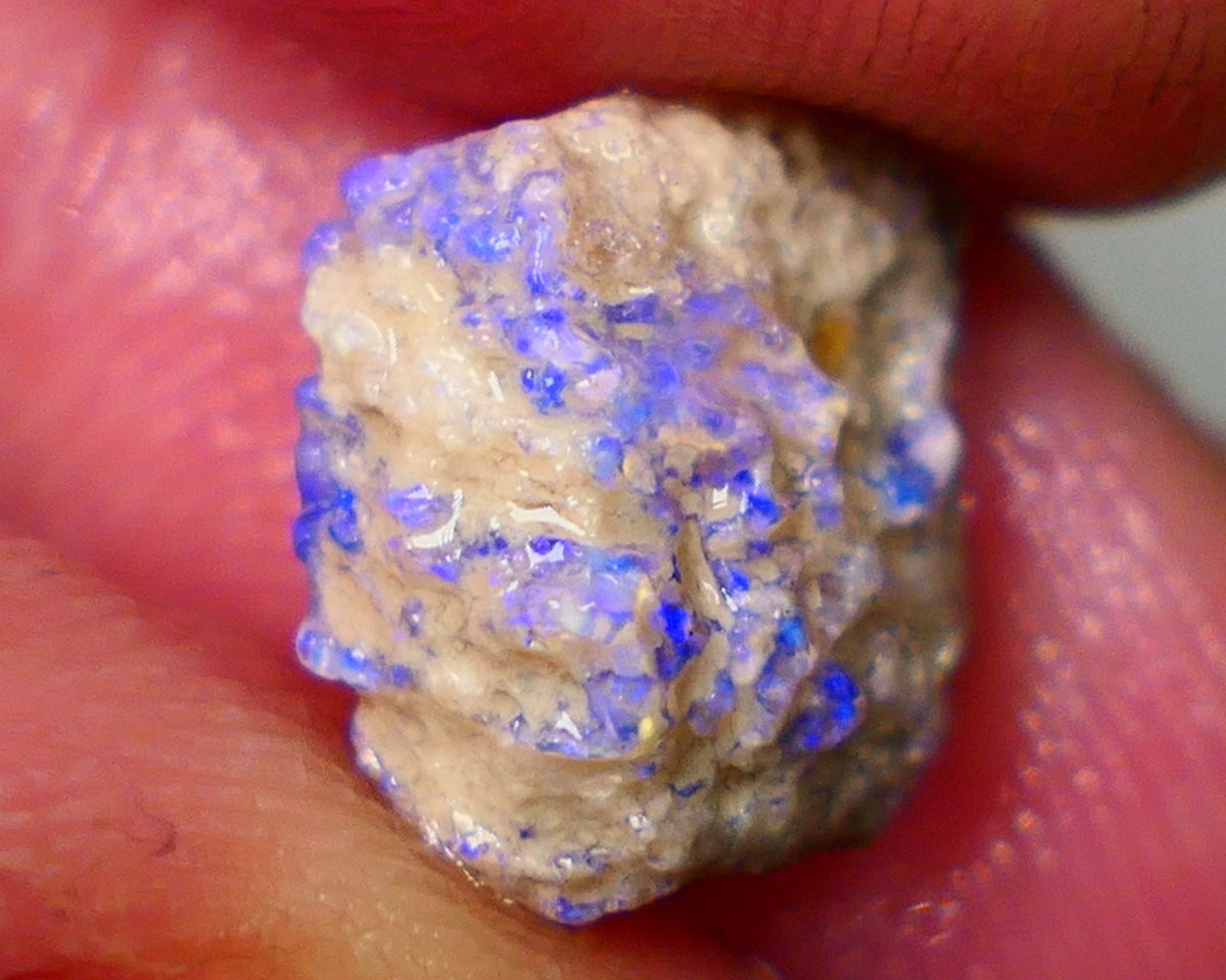 Lightning Ridge Untouched Crystal Base Knobby opal rough 3.40cts Bright blue dominant fires to carve or collect 11x10x6mm GMB-013