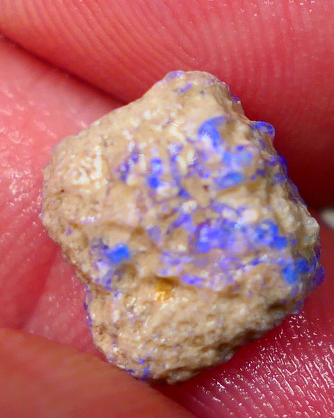 Lightning Ridge Untouched Crystal Base Knobby opal rough 3.40cts Bright blue dominant fires to carve or collect 11x10x6mm GMB-013