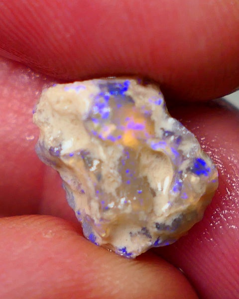 Lightning Ridge Crystal knobby opal rough 5.10cts Showing Bright Blues with some flashes of greens to gamble 14x11x8mm GMB-028