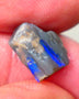 Lightning Ridge Dark base opalised wood fossil rough 3.75cts Stunning Vivid Vibrant Royal Blue fires 12x10x6mm GMB-020