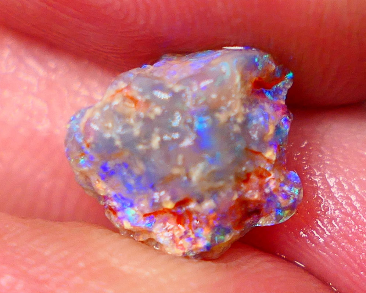 Lightning Ridge Untouched Dark base Crystal Pea Knobby opal rough 3.00cts Bright Blues showing to gamble 11x9x6mm GMB-018