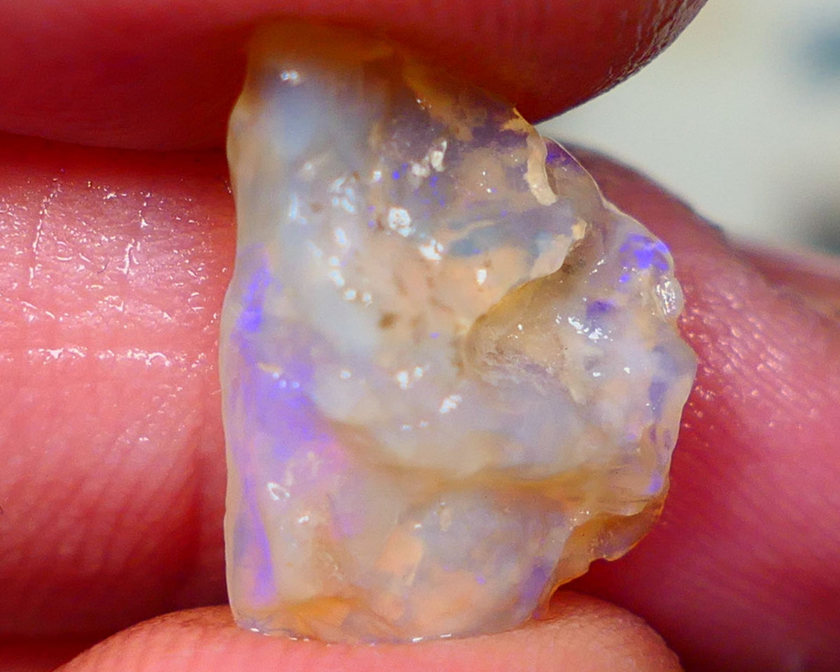 Lightning Ridge Crystal Seam opal rough 4.80cts Blue colours in the bar to gamble 17x12x5mm  GMB-042