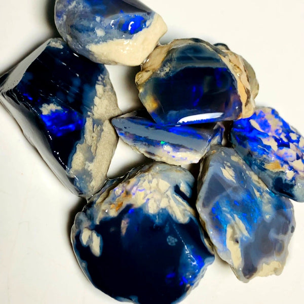 OPAL MONTH SPECIAL Lightning Ridge Opal Rough n Rub Parcel Blacks From the Miners Bench® 135cts Nice Fires 27x20x8mm to 16x14x5mm WAA09