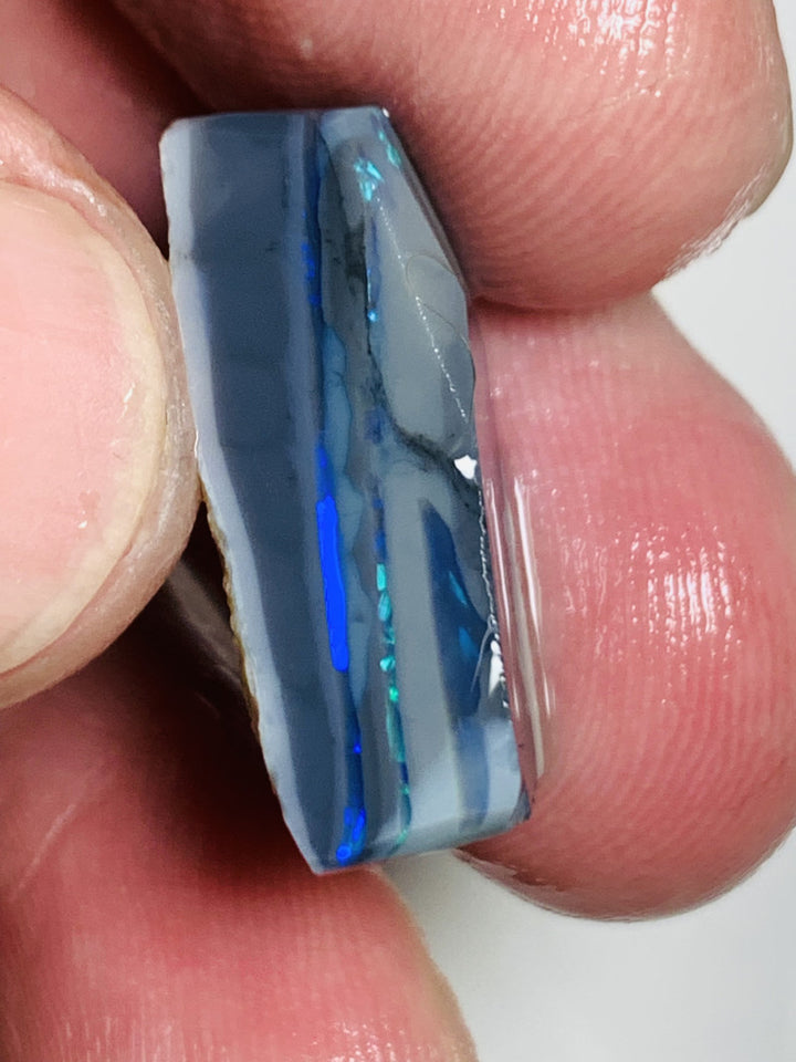 Lightning Ridge Rough Mulga® Black GEM Opal Cutters Candy® seam 17cts Big Thick with Bright & Gorgeous Flat consistent Bars 22x9x8mm WSU49