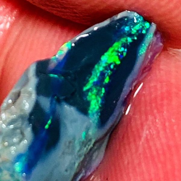 OPAL MONTH SPECIAL Lightning Ridge Rough Opal Black Seam 4.2cts Cutters Candy Exotic High Grade Super Bright Multifires 18x12x3mm WSZ91