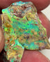 Lightning Ridge Rough Exotic opal formation split pair 35.00cts Stunning & Gorgeous Yellow dominant Multifires showing through out 26x13x7mm & 22x17x7mm NSW046