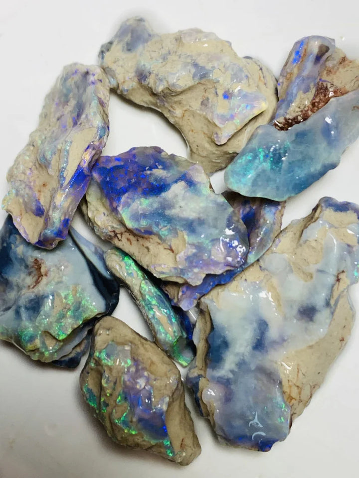 Lightning Ridge Rough Dark & Crystal Very Bright Opal Parcel 85cts Seam Lots of Potential & Cutters Lots bright colours & bars 30x15x6mm to 15x8x2mm WSZ18