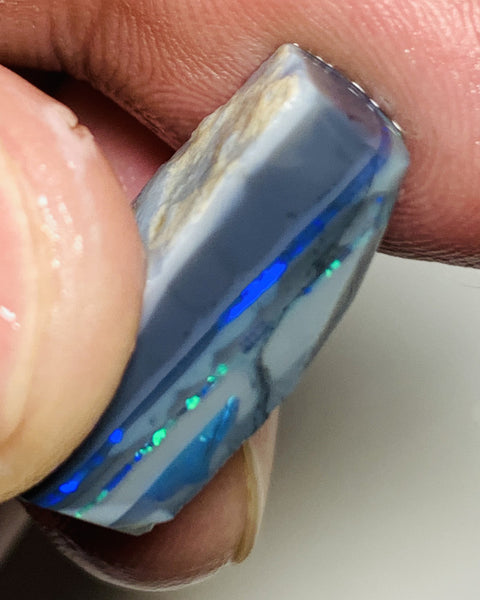 Lightning Ridge Rough Mulga® Black GEM Opal Cutters Candy® seam 17cts Big Thick with Bright & Gorgeous Flat consistent Bars 22x9x8mm WSU49