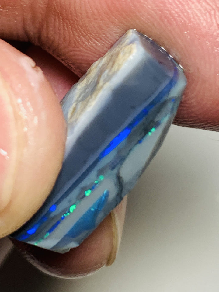 Lightning Ridge Rough Mulga® Black GEM Opal Cutters Candy® seam 17cts Big Thick with Bright & Gorgeous Flat consistent Bars 22x9x8mm WSU49