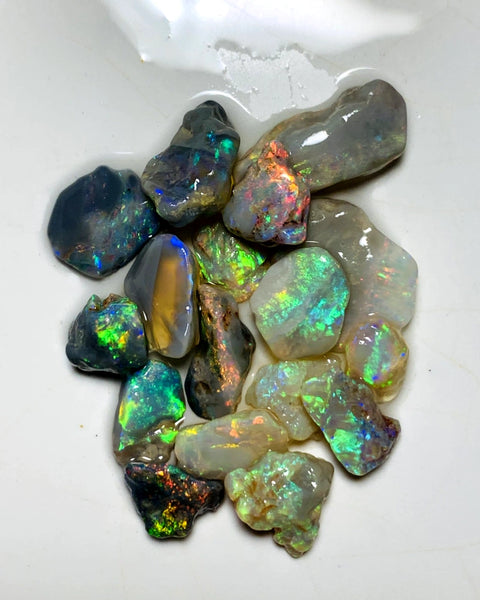 Lightning Ridge Rough Opal Parcel 28cts Cutters Select Bright Stunning colourful material to cut 14x12x3mm to 7x6x2mmmm WAA75