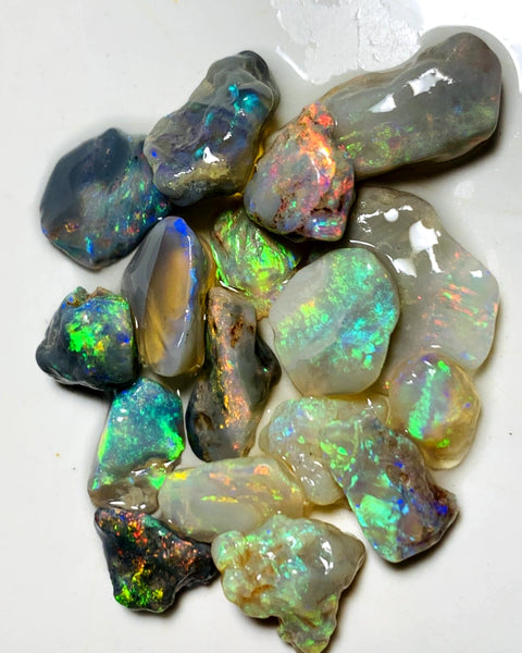 Lightning Ridge Rough Opal Parcel 28cts Cutters Select Bright Stunning colourful material to cut 14x12x3mm to 7x6x2mmmm WAA75