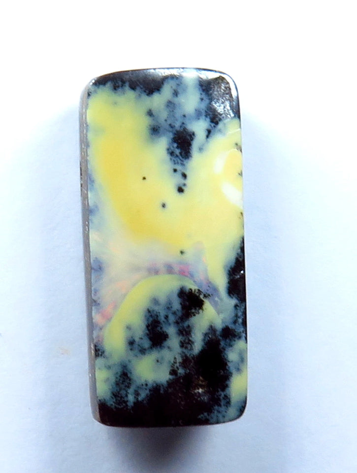 Winton Boulder Opal Gemstone 20cts Nice Face showing Bits of Fires only Ready Drill as a Pendant 23x10x6mm FB07