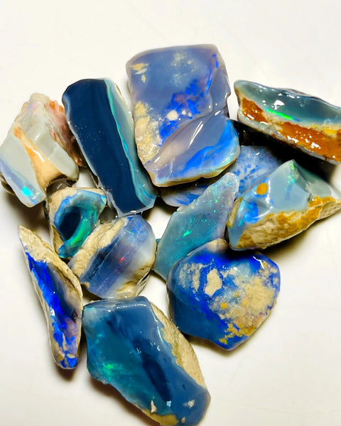 Lightning Ridge Rough nice Thick  Dark  Seams Opal Parcel 155cts Lots of Potential & Cutters Lots Bright colours & bars 23x15x7mm to 14x10x8mm WAC24