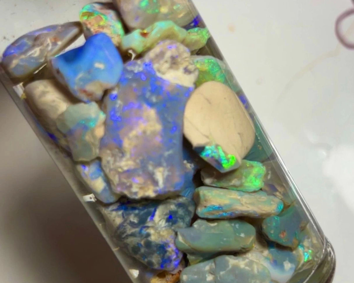 Lightning Ridge knobby & Seam opal rough 130cts Lots Multicolours to gamble 16x10x4 to 8x5x3 mm NSW075 (jar not included)