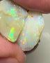 Lightning Ridge Rough Opal 6.95cts Pair Select hand picked Cutters Dark Seams Bright Multifires 15x11x4mm & 16x8x3mm NSA005