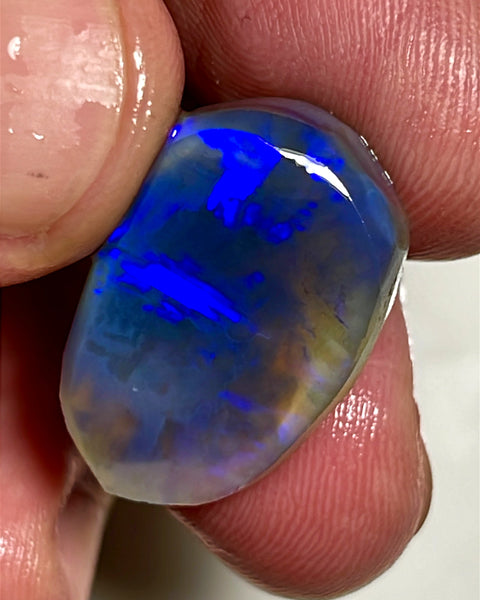 Lightning Ridge Opal Big Rough/Rub Dark Base Crystal Knobby From the Miners Bench® 23cts Broad zones of Blue fires 25.000 x 15.000 x 10.000 mm  WAE37