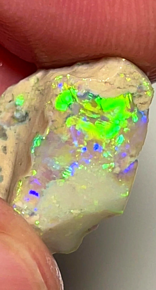 Lightning Ridge 8cts Bright & gorgeous Crystal knobby Opal rough to cut/carve Bright Multicolours 21x13x4mm 1106