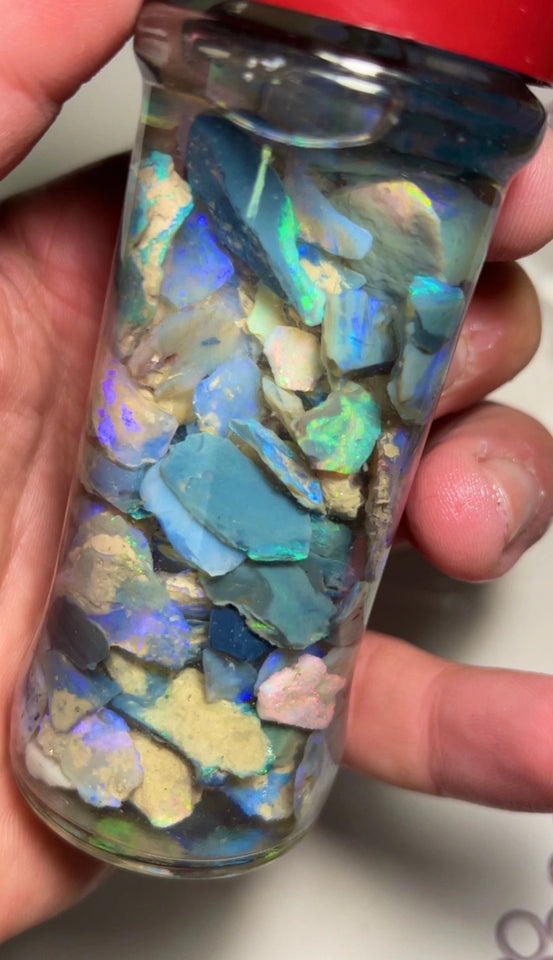 Lightning Ridge knobby & Seam opal rough 240cts Lots Bright colours & Multicolours to gamble 18x16x10 to 12x9x3mm NSW101 (jar not included)