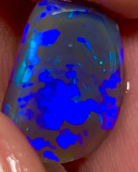 Lightning Ridge Gem Bright Dark Base Crystal Knobby Rub/preform 3.95cts Gorgeous Full face of mixed patterns with Bright Royal Blue fires 14x9x3.5mm NSW042