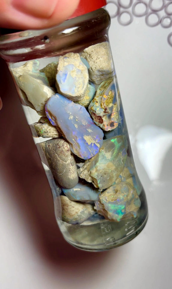 Lightning Ridge Rough Opal Parcel 265cts GAMBLE rough Knobby & Seam colour/Multicolours & bars 25x20x15mm to 14x5x4mm WAE6