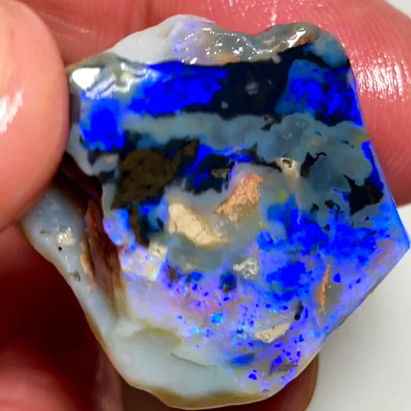 Huge Sized Picture stone rub Black/Dark Seam opal rub/rough 58cts L/Ridge Gorgeous Blues 30x24x12 mm NSW141