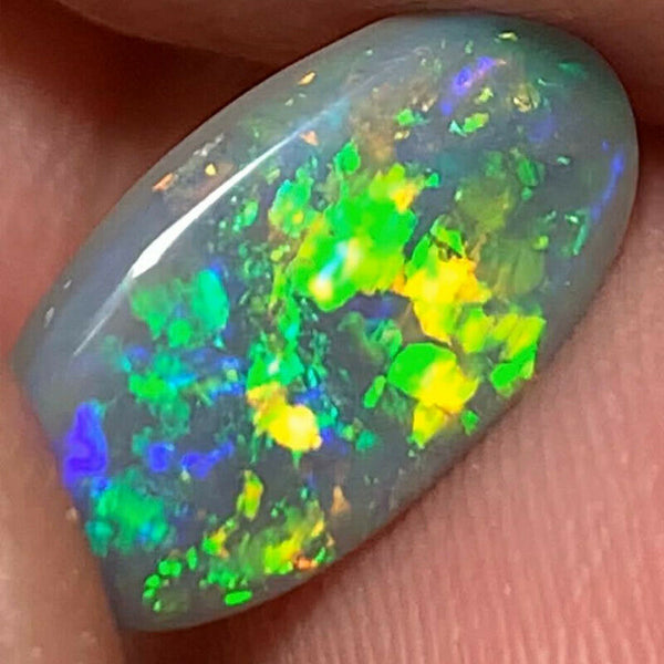 Australian Semi Black Opal Gemstone 2.2cts Coocoran Field N5 Body Tone B2 Brightness Stunning Multi fires & Mosaic/Block pattern 14x7x2.5mm  GEM709