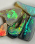 Australian Opal Rubs Parcel Semi Black & Crystal Plate of colour from the Miners Bench® 13cts Super Bright Vivid fires to faces 15x7x3mm to 6x6x4mm WSQ99