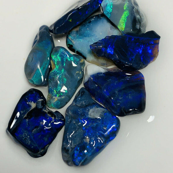 Australian Rough opal GEM GRADE Mulga® Field Blacks Parcel 28cts  Beautiful & Bright Fires for cutters 15x10x4mm to 10x9x6mm GEM1391