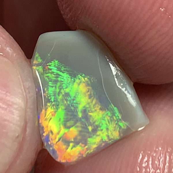 Australian Opal Crystal Rough / Rub / Preform 1.5cts Ultra rare Finger Print Pattern combo pattern amazing Super Bright Multi fires 11x9x2mm WSD950