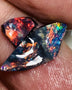 Australian Opal Rubs Pair Black Bases Rough / Rubs 2.3cts Gorgeous Exposed Faces with mostly Reds fires 18x7x2mm & 6x5x3mm WSP63