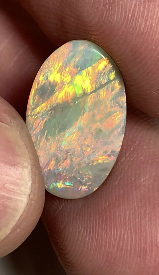 Australian Semi Black Opal Gemstone 3.4cts N7 Body Tone B3 Brightness Stunning Multi fires & play of colour 18x11x2mm GEM1344