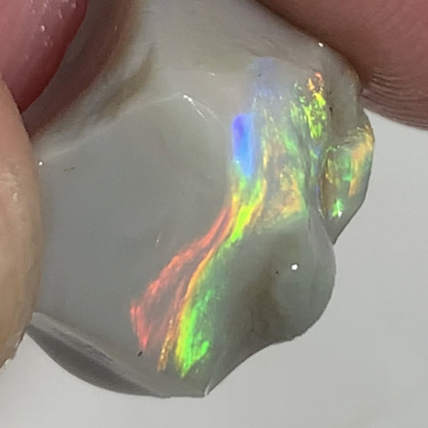 Australian Lightning Ridge Top Gem Select Bright Semi Black Seam Rough Opal 11cts Super Rainbow of Bright Multifires Stunning bar 16x11x11mm WSM100