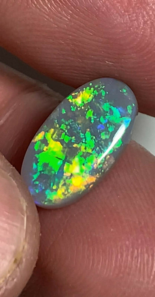 Australian Semi Black Opal Gemstone 2.2cts Coocoran Field N5 Body Tone B2 Brightness Stunning Multi fires & Mosaic/Block pattern 14x7x2.5mm  GEM709