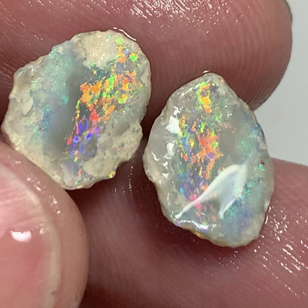 Australian Rough Opal 4.3cts Exotic Knobby Split Semi Black Stunning Multifires 23x19x3mm WSH66